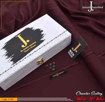 J. Premium Wash N Wear With Luxury Box & Bag  ( Mehroon )