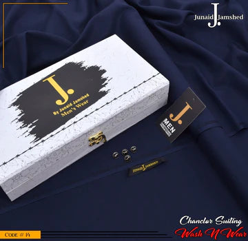 J. Premium Wash N Wear With Luxury Box & Bag  ( Navy Blue )