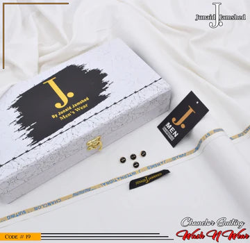 J. Premium Wash N Wear With Luxury Box & Bag  ( Off White )