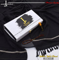 J. PREMIUM WOOL SHAWL FOR MEN WITH LUXURY BOX & BAG +GIFT TASBEH & ATAR ( BLACK )