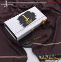 J. PREMIUM WOOL SHAWL FOR MEN WITH LUXURY BOX & BAG +GIFT TASBEH & ATAR ( maroon )