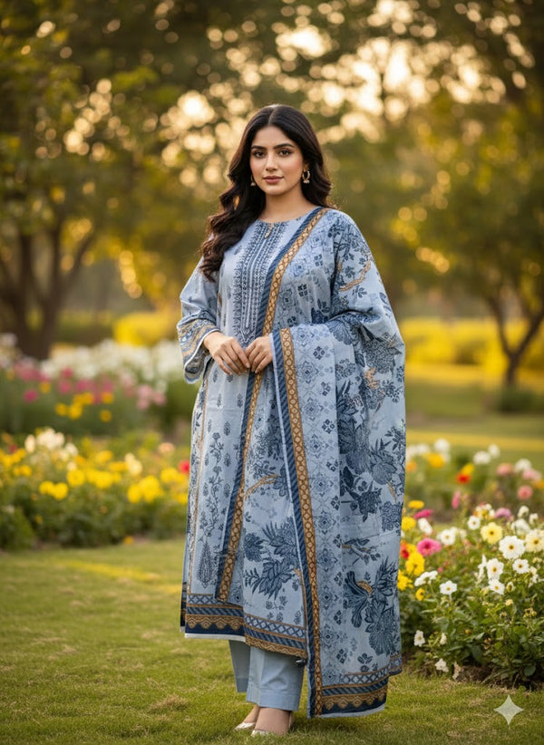 Premium Branded Lawn – 3PC Unstitched Lawn Dupatta